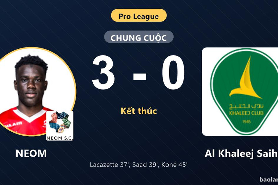 Thắng đậm Al Khaleej Saihat, NEOM bứt phá trong khi đối thủ lún sâu ở nhóm dưới