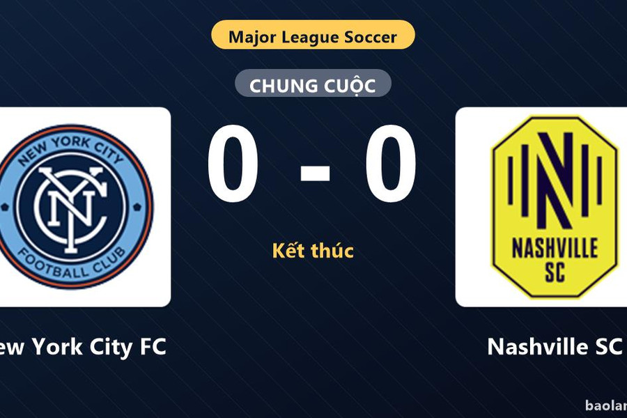 Thống kê trận đấu New York City FC 0-0 Nashville SC: Trận hòa không bàn thắng