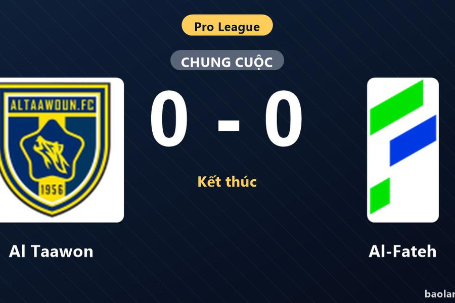 Thống kê trận đấu Al Taawon 0-0 Al-Fateh: Trận hòa không bàn thắng