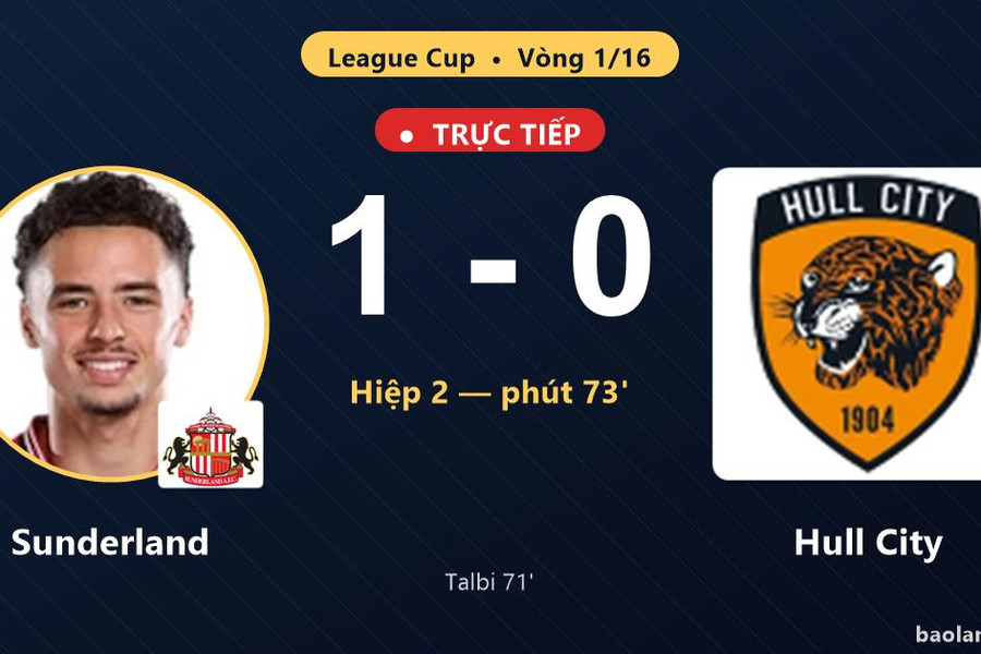 Trực tiếp Sunderland vs Hull City: Sunderland mở tỷ số