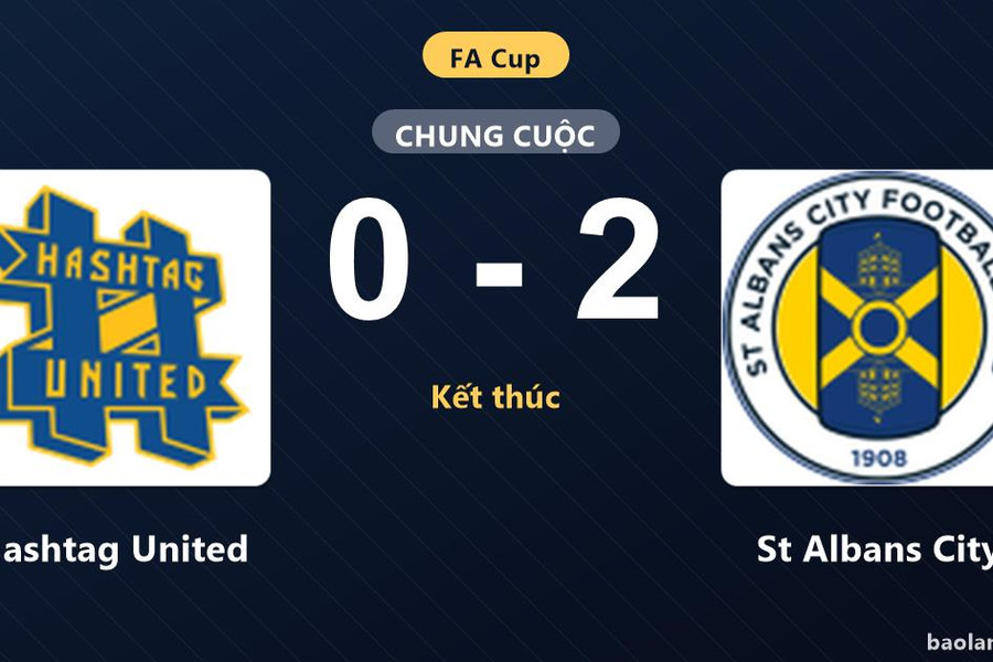 St Albans City đánh bại Hashtag United ở trận đá lại vòng loại FA Cup