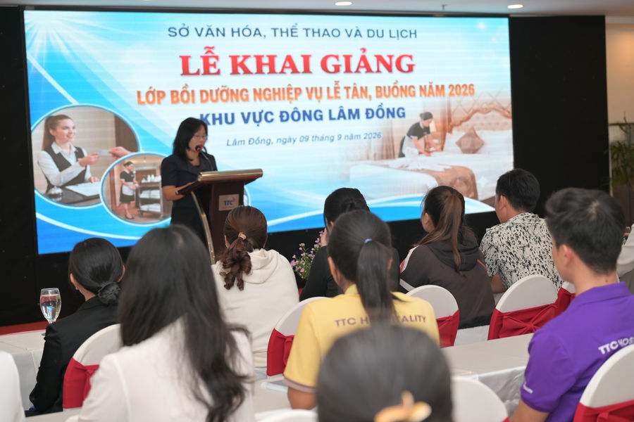 Hơn 200 học viên tham dự tập huấn, bồi dưỡng nghiệp vụ lễ tân, buồng năm 2026