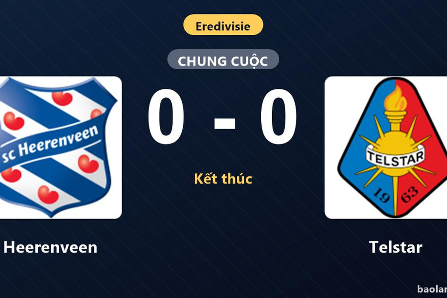 Hòa không bàn thắng với Telstar, Heerenveen chôn chân ở nửa dưới bảng xếp hạng